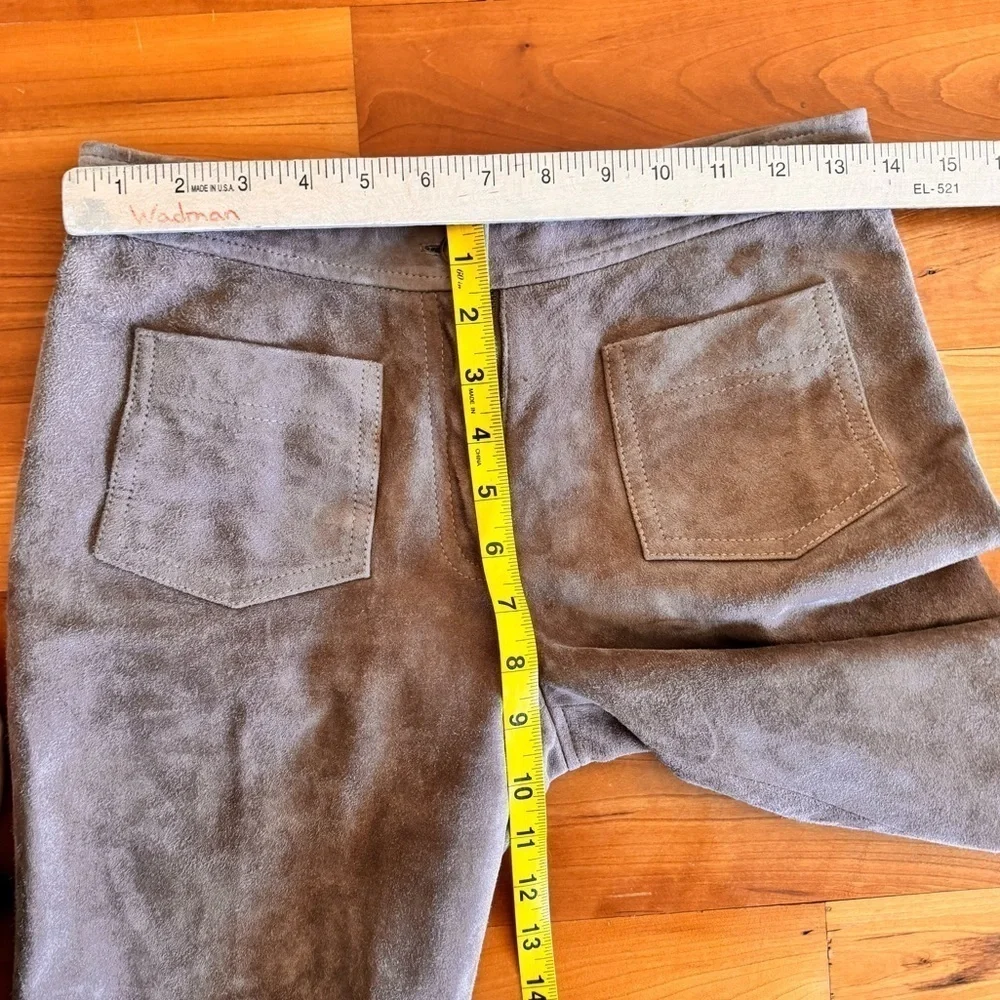 2000s Genuine Suede Leather Pants women’s Sz 4 XS Michael Kors Y2K straight leg